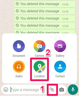 whatsapp location sharing