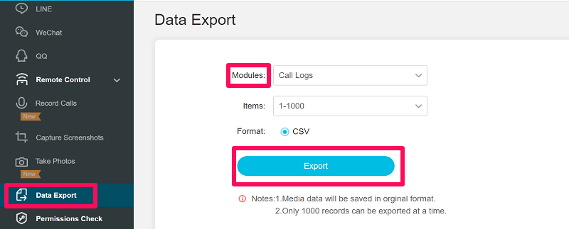 Exporting Data 