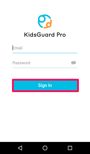 KidsGuard Pro Sign-in kids device