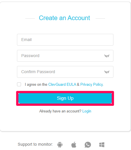 account creation