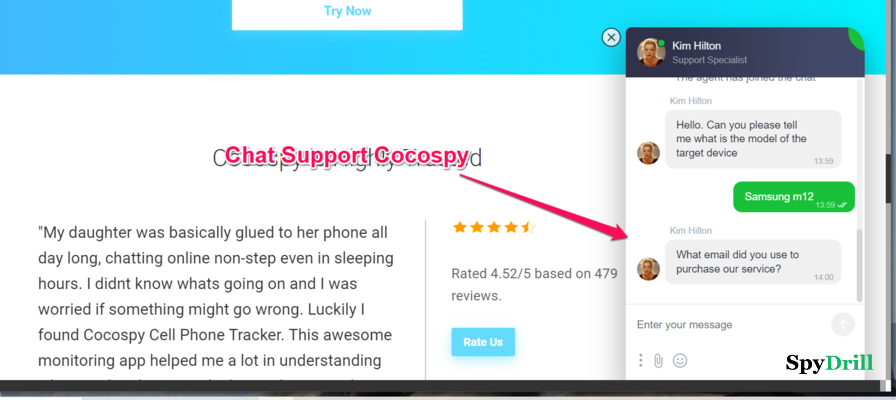 chat support cocospy