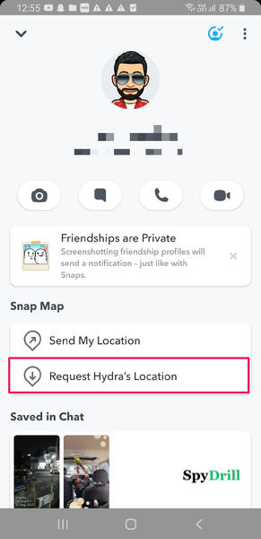 send location request Snapchat
